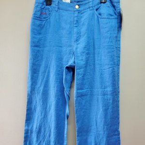 VINTAGE RALPH LAUREN ROYAL LINEN BOOTLEG JEANS
